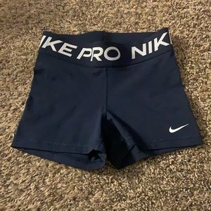 navy blue women’s nike pro shorts